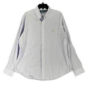 Ralph Lauren Custom Fit Purple Checkered Dress Shirt Mens Extra Large Cotton